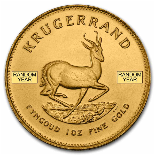 Gold South African Krugerrand (Random Year) Coin - 1 oz