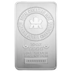 Silver Royal Canadian Mint Bar - 10 oz