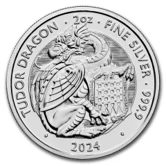 Silver Tudor Beasts Dragon Coin 2024 - 2 oz