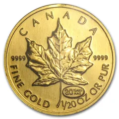 Gold Canadian Maple Leaf Coin 1999 - 1/20 oz