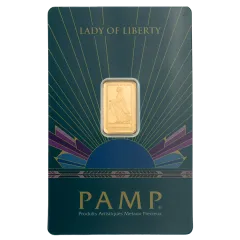 Gold PAMP Suisse Lady of Liberty Bar - 2.5 Gram