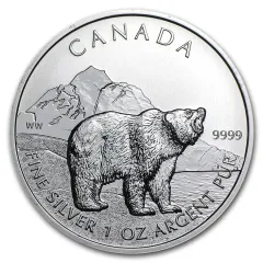 Silver Canadian Wildlife Series Grizzly Coin 2011 - 1 oz