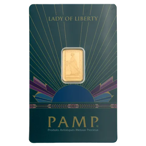 Gold PAMP Suisse Lady of Liberty Bar - 2.5 Gram